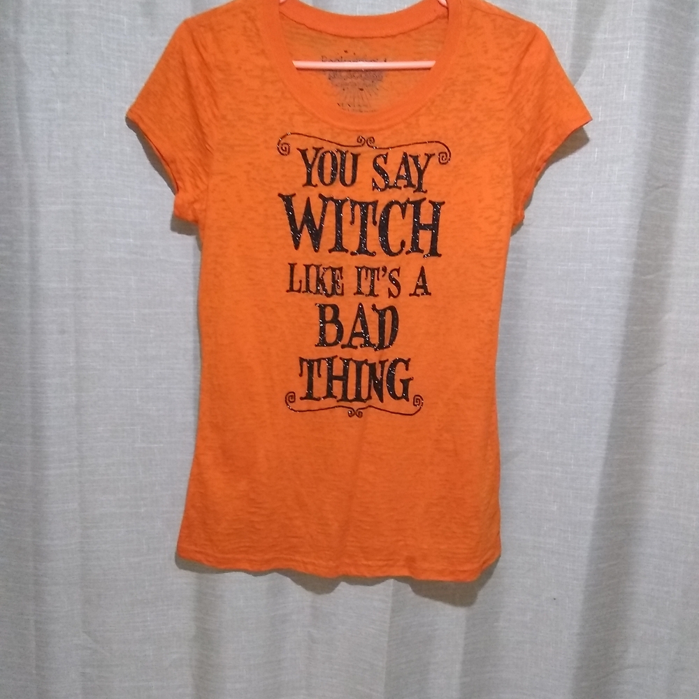 Orange Graphic Tee "You Say Witch Like It's a Bad Thing"